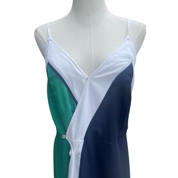 NWT Gabrielle Union Colorblock Faux Wrap Dress Size Medium - Picture 3 of 8